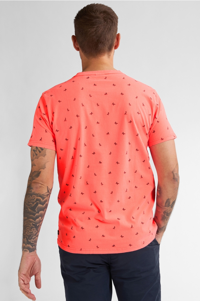T SHIRT MET ALLOVER PRINT TSR118 3099 Fiery Coral